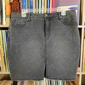 Faded Glory Dark Gray Denim Skirt